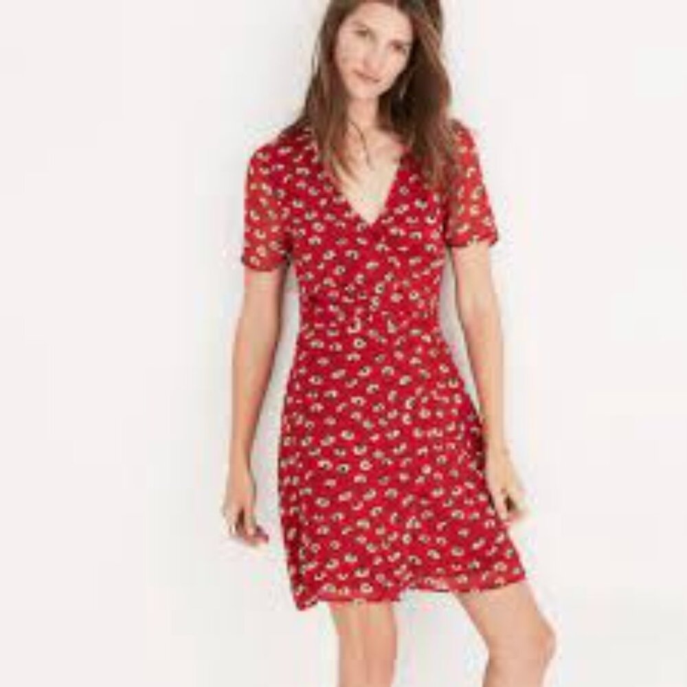 Madewell Wrap-front Mini Dress In Seattle Floral S 6
